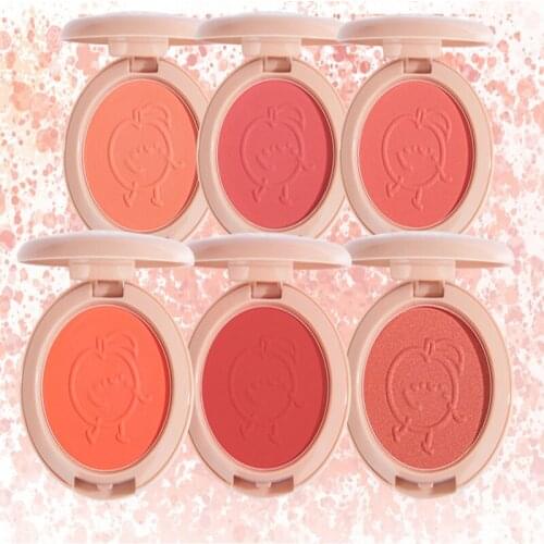 Milk Tea Blush Peach Pallete 6 Colors Face Mineral Pigment Cheek Blusher Makeup Professional Contour Shadow Pink Blusher
