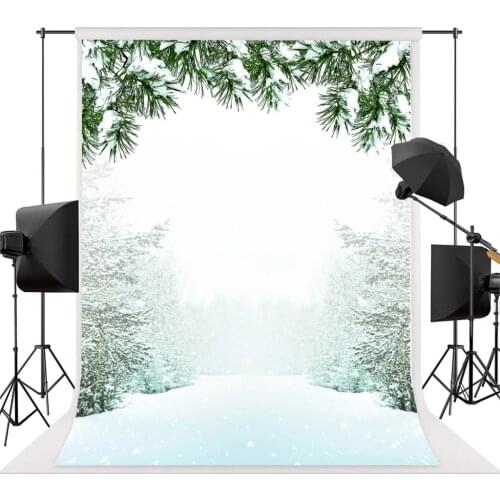 Natural Winter landscape backdrop Forest Snowflake Snowfall Background for Photography Snow Tree holiday Home Party Decor vinyl