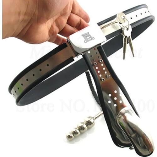 Stainless Steel Underwear Male Chastity Device With Butt Plug,Cock Cage,Chastity Panties,Penis Cage,BDSM Sex Toy For Men Gay