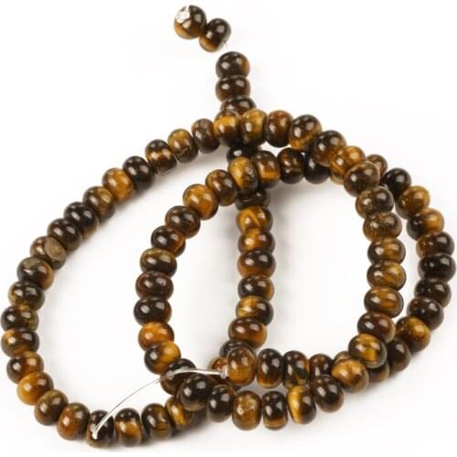 Wholesale Natural Beads Stone Tiger Eye Flat Round Beads 4-6 5-8mm for Jewelry Making Accessories Bracelet DIY