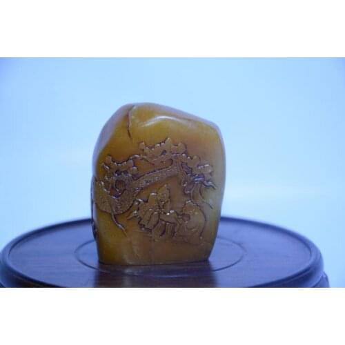 Rare Old Chinese QingDyansty Tianhuang stone Statue / Sculpture,#08,Free shipping