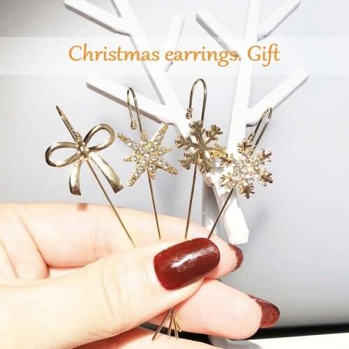 Bohemian Wedding Ear Wrap Crawler Hook Earring Snowflake Bow Earrings For Woman Lightning Zirconia Climber Earrings Jewelry