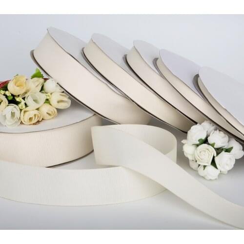 Width 7mm/10mm/15mm/20mm/25mm/38mm Ivcory Color Grosgrain Ribbon For Wedding Party Decorations & DIY Gift Wrapping (5 yards/lot)