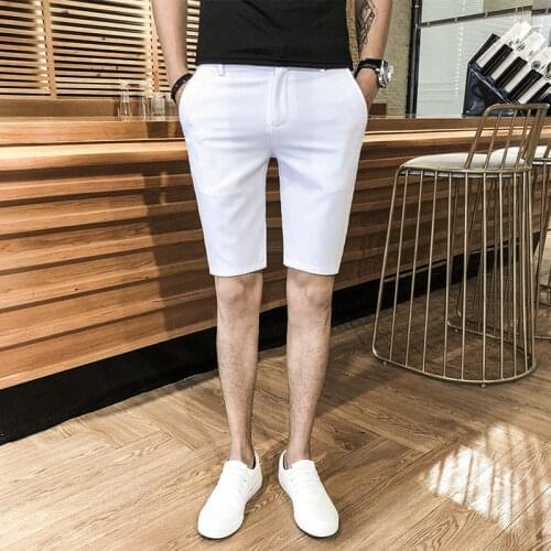 Selling Summer Thin Man Casual Shorts Fashion Slim Thin Solid Color High-quality Breathable Male Five Points Pants