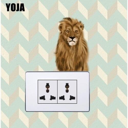 YOJA Distinctive Beast Lion Fashion Switch Wall Sticker Room Decor Beautiful Colored Cool 14ss0078