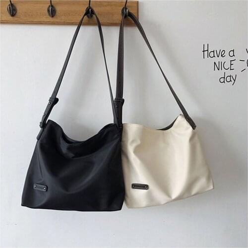 2020 Women Summer Tote Bags Fashion Simple White Black Shoulder Bags Females Simple Large Capacity Handbag Korean Casual Totes