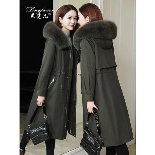 Pai Overcome Women 2020 New Winter Haining Fur One-piece Coat Over The Knee Rex Rabbit Real Fur Grass Coat Medium Length