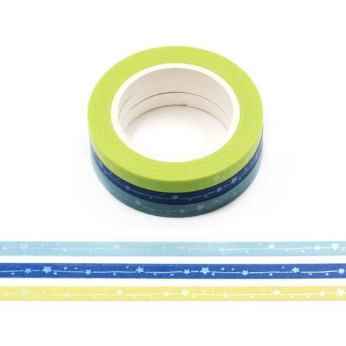 1PC slim Foil Stars Design washi tape scrapbooking Photo Album Tools Kawaii Scrapbook Paper Stickers stationery masking tape