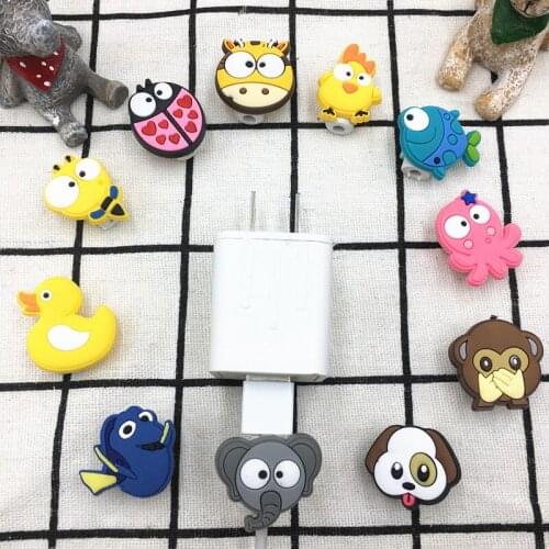 10pcs Animal USB Cable Protector Management Data Line Cord Protection Case Cable Winder Cover For iPhone 6 7 Plus 8 Samsung
