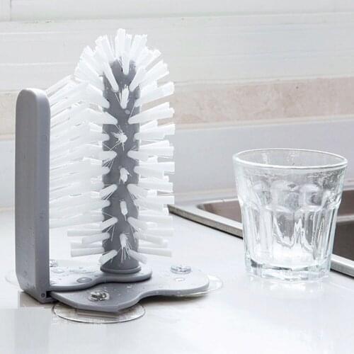2019 Cleaning Brush Cup Bottles Sink Kitchen Accessories Water Scrubber Wine Suction Cleaning Cup Brush Drop Ship Glass Cleaner