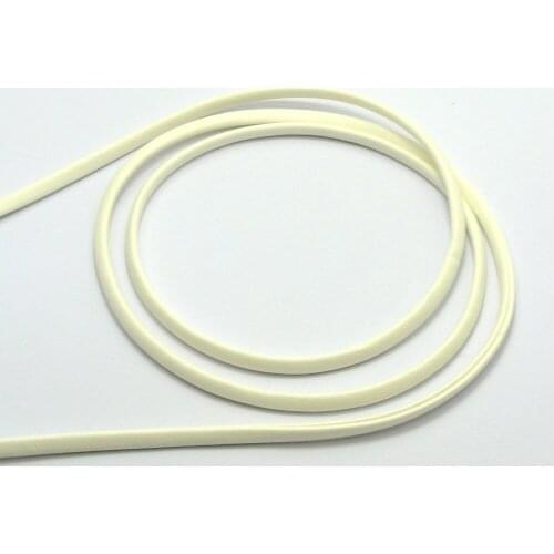 32.8 Feet White Flat Soft Synthetic Leather Jewelry Cord 4X2mm