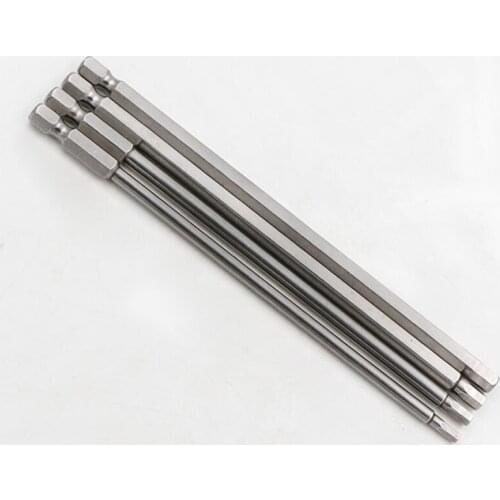 4Pcs/set 1/4" 150mm 3-6mm Hex Screwdriver Bit S2 Material Magnetic Electric Drill Hexagonal Screwdriver Head Power Driver Tool