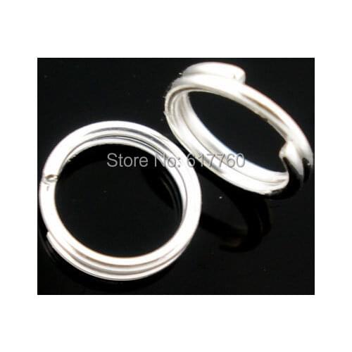 Free Shipping! 1500 PCs Silver Plated Double Loops Open Jump Rings 6mm Dia. Findings (E04156)