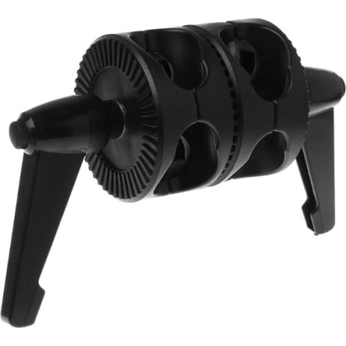 Dual Swivelling Grip Head Double Angle Tilt Mount Wheel Clamp Connector Bracket Reflector Boom Arm Support Light Stand