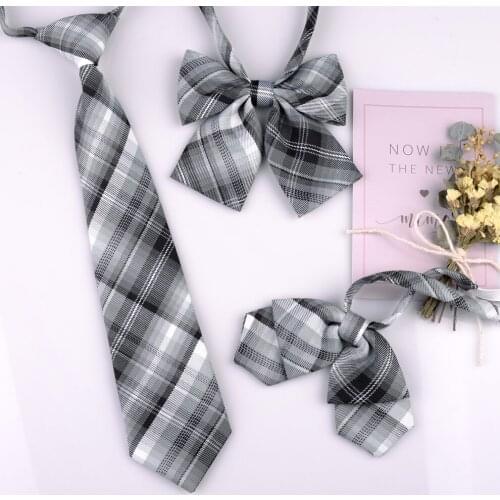 Shirt Tie Fashion Accessories Female INS with Male and Female Student Neckwear Korean Fashion Lattice No Bow Tie