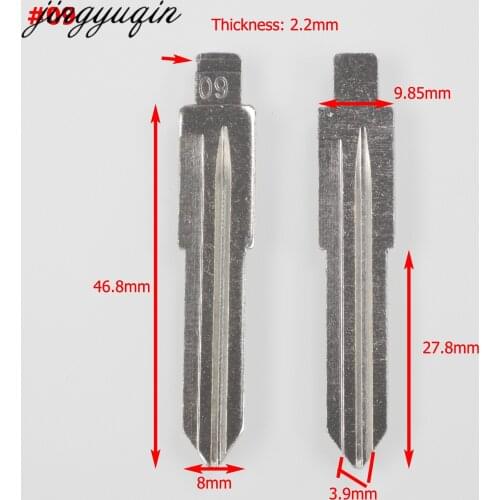 Jingyuqin 2pcs/lot #09 Uncut Key Blade for Mazda Vitz Car Key Fob Blank Replacement