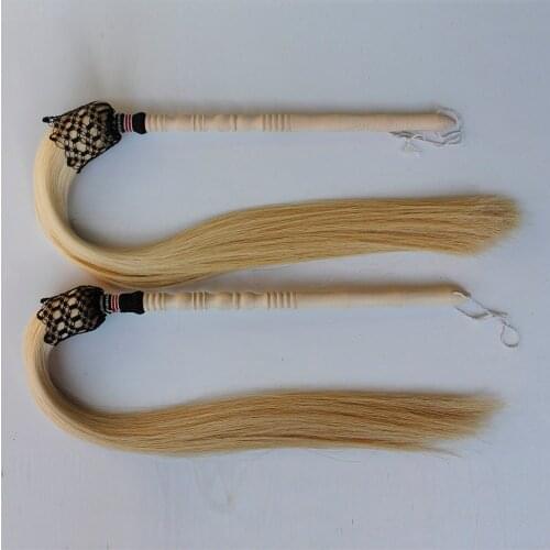 Kung Fu Really Ponytail Tai Chi Whisk Dust Whisk Fly Throw You Ponytail Buddha Dust martial art White Pear Wood Handle