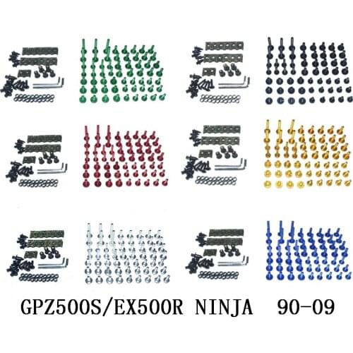 Motorcycle Complete Fairing Bolts Kit Bodywork Screws For Fit KAWASAKI GPZ500S/EX500R NINJA 1990-2009