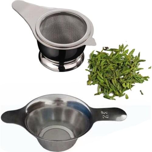 Stainless Steel Tea Strainer Fine Mesh Chinese Kungfu Tea Leaf Funnel Filter Reusable Tea Strainer Teapot Drinkware Accessories