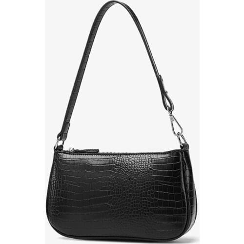 2021 New Retro Crocodile Leather Pattern Female Small Handbag Short Shoulder Strap Shoulder Bag Mobile Wallet Rectangular Bag Hi