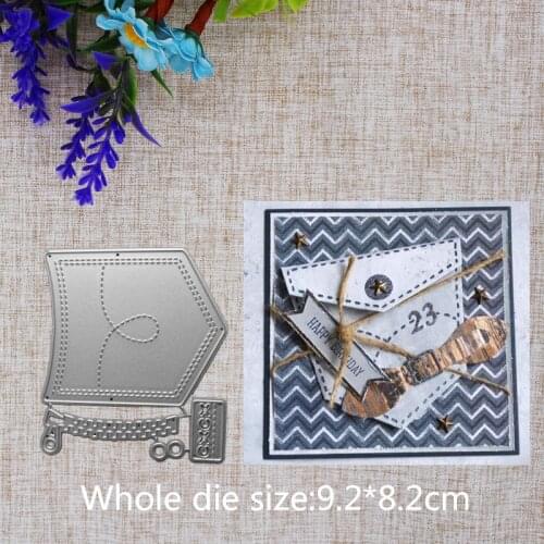 New Arrival Lovely Zip Pocket Cutting Dies Stencil DIY Scrapbook Photo Album Embossing Decor Paper Card Craft Template 92x82mm