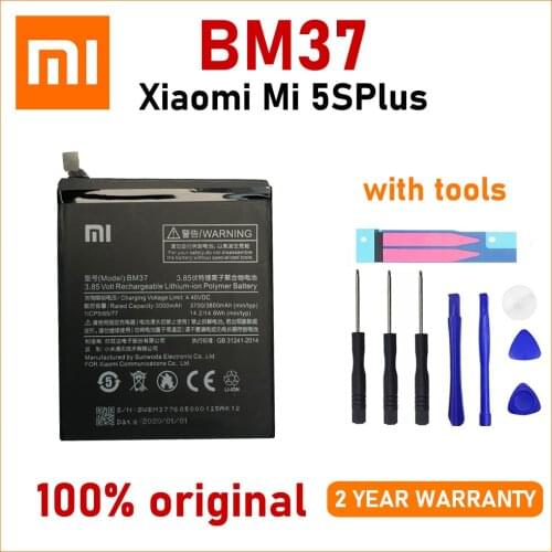 Xiao Mi Original 3800mAh BM37 Phone Battery For Xiaomi Mi 5S Plus MI5S Plus High Quality Batteries With Tools+Tracking number