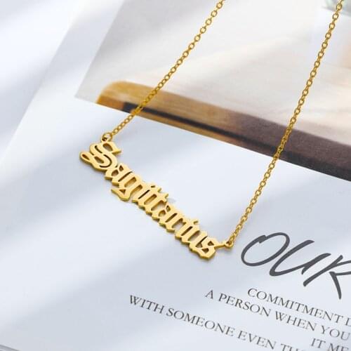 Zodiac Necklac Virgo Gemini Gold Horoscope Necklace Aquarius Cancer Leo Stainless Steel Capricorn Constellation Necklace