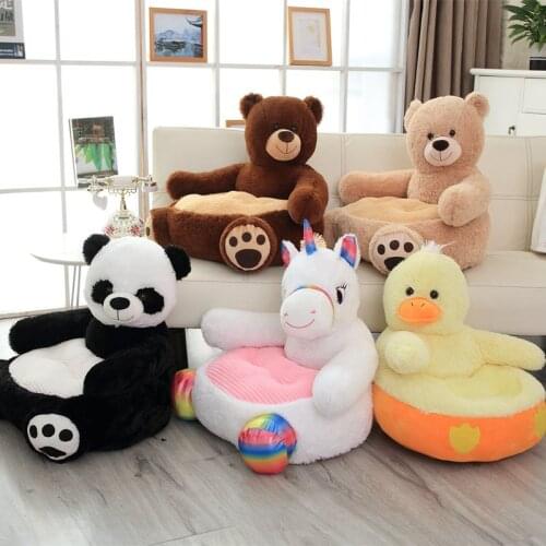 Plush Dog&Unicorn&Bear&Duck&Panda Seat Soft Toys Stuffed Animals Plush Panda Duck Bear Doll Kids Cushion Chair