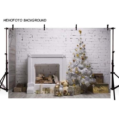 Christmas Background Fireplace Tree Winter Snow Window Backdrop Interior Baby Birthday Photography Background For Photo Studio