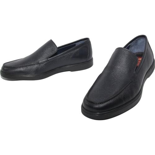 Handmade Dark Blue Loafers with Real Calf Leather, Soft Flexible Rubber Soles, Mens Casual Comfort Shoes, Spring 2021