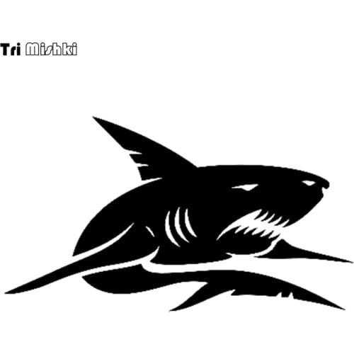 Tri Mishki HZX661# 11x20cm animal Angry Shark car sticker auto Windscreen Vinyl Decals Accessories Car Sticker