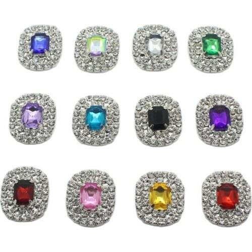 TYNUOMI Direct Sales 10pcs/lot22*19MM Metal Rhinestone Buttons Sewing Decorative Accessories DIY Craft Decoration Dotted Buckle