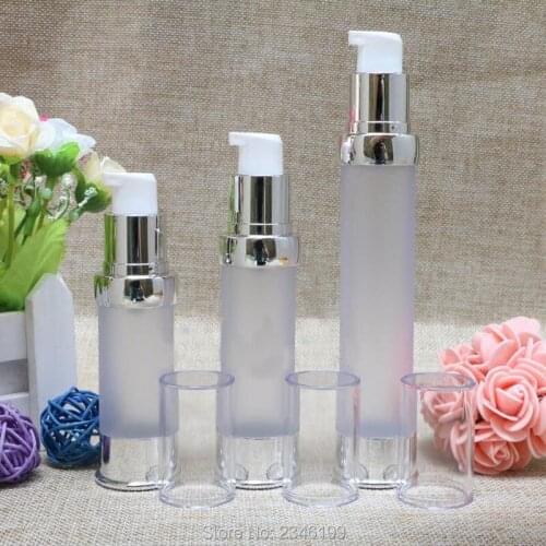 30ML 10Pcs/Lot High-Grade Sliver Vaculm Flask Lotion Pump Head Empty Bottle