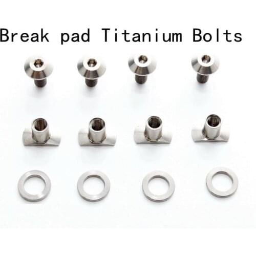 Aceoffix Bike Parts For Brompton Bike 13pcs/set Bicycle Caliper Clip + Brake Pad Bolts Titanium Alloy Full Set Screws Nuts