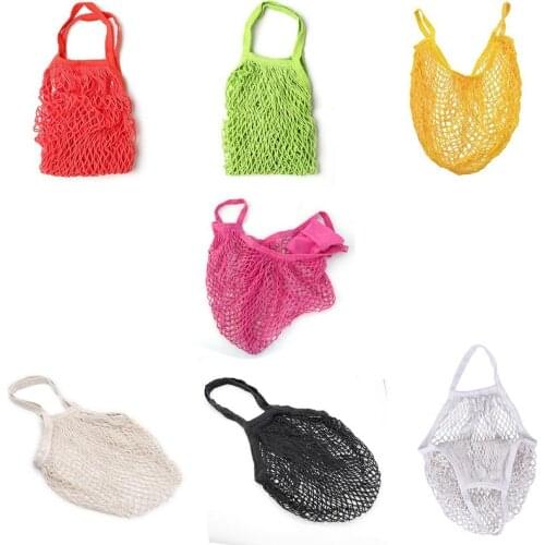 High quality Cotton Reusable String Shopping Foldable Grocery Bag Shopper Tote Mesh Net Hand Totes Woven Mesh Bag Net