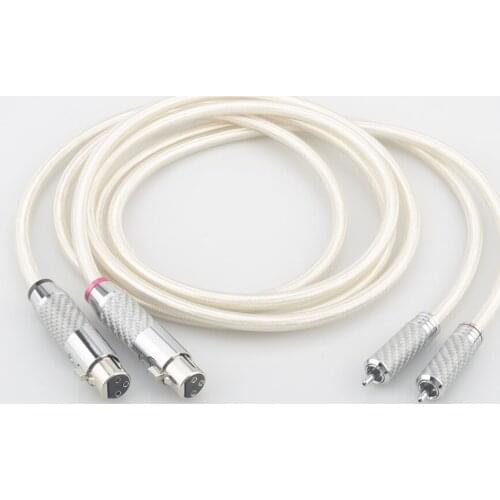 High Quality A26 Pair Silver Plated RCA TO XLR Balanced Female Audio Intercconnect Cable HIFI Analogue Cable