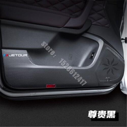 PU carbon fiber pattern car door anti-scratch protective pad for Chery JETOUR X95 2020-2021 Car styling