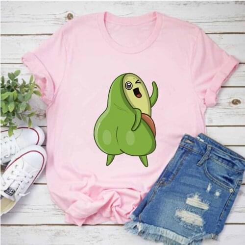 Mayos Avocado Fruit Printed T-shirt Women 90s Cartoon Printed T-shirt Womens Printed T-shirt