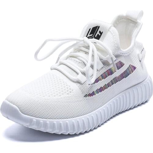 New Arrive Breathable Lightweight Non-slip Fly Weave Hollow Out Casual Fashion Sneakers for Women Jogging Walking Street Daily