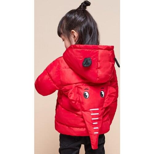 Winter Boys Girl Elephant Hooded Warm Down Jackets Kids Coat Jacket Baby boys Down Coat Childrens Parka Casual Outwear Hot Sale