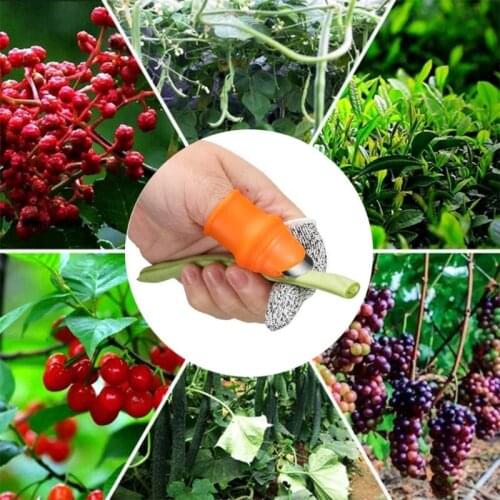 1 Set of Silicone Thumb Knife Thumb Cutters with Finger Guards Finger Cradles for Harvesting Vegetables Fruit and Plants R7UB