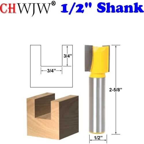1 pc Straight/Dado Router Bit - 3/4"W x 3/4"H - 1/2" Shank Woodworking cutter Wood Cutting Tool - Chwjw 14955