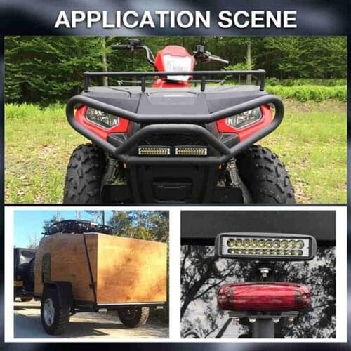 1Pcs Universal 6 inch 18 LED Work Light Bar Spotlight Driving Fog Lamp Dual Color White & Amber Car Working Lamp Car Spotlight