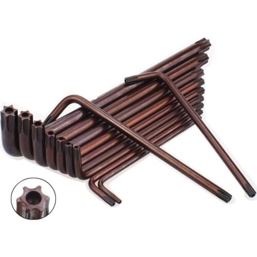 10pcs/lot Double End L Shape Wrench Tool Anti Tamper Proof Torx Key Bit Wrench L-Shape T10 T1 T20 T25 T27 T30 T40 T45T50 Choose