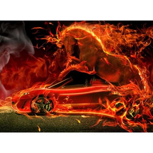 5d square/round diamond painting Flame sports car Flame horsecross Rhinestones embroidery plastic crafts Full diamond painting