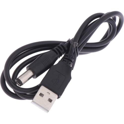 80cm 5V USB Charger power Cable to DC 5.5 mm plug jack USB Power Cable For MP3/MP4 Player Black Color