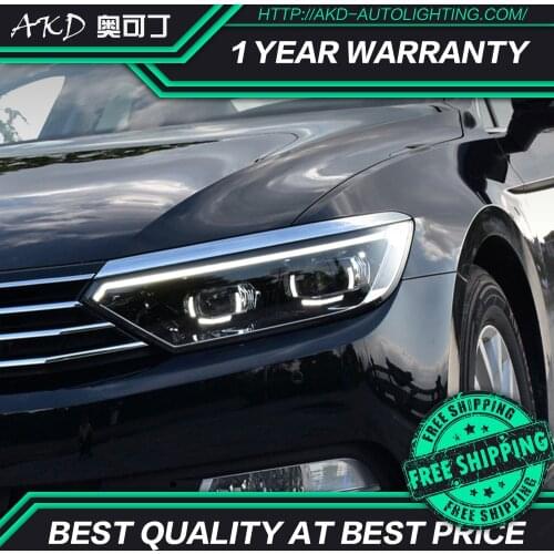 AKD Car Styling Head Lamp for VW Passat B8 LED Headlight 2015-2019 Magotan Headlight DRL Hid Head Lamp Angel Eye Bi Xenon Beam
