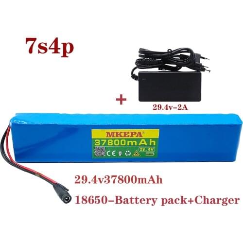 New 7S4P 24V 27.8Ah electric bicycle motor ebike scooter li-ion battery pack 29.4v 18650 rechargeable batteries +29.4V charger