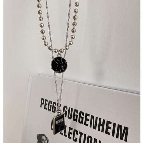 Sweater Chain Around the Neck Trendy Hip-Hop Style Two Packs Necklace For Unisex Pendant Fashion Jewelry Punk Gothic Letter Girl