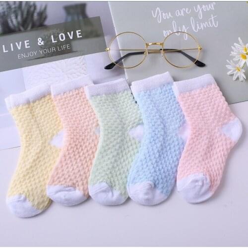 5 Pair Kids Socks Summer Thin Comfortable Breathable Cotton Fashion Baby Socks Toddler Boys and Girls socks new arrival